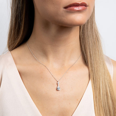 Teardrop and Marquise Drop Pendant Necklace