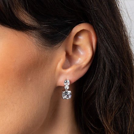 Radiant & Oval Cut Drop Earrings