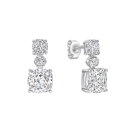 Radiant & Oval Cut Drop Earrings