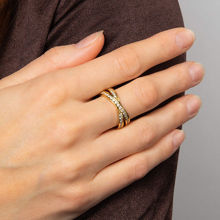 G/P CZ Criss Cross Ring