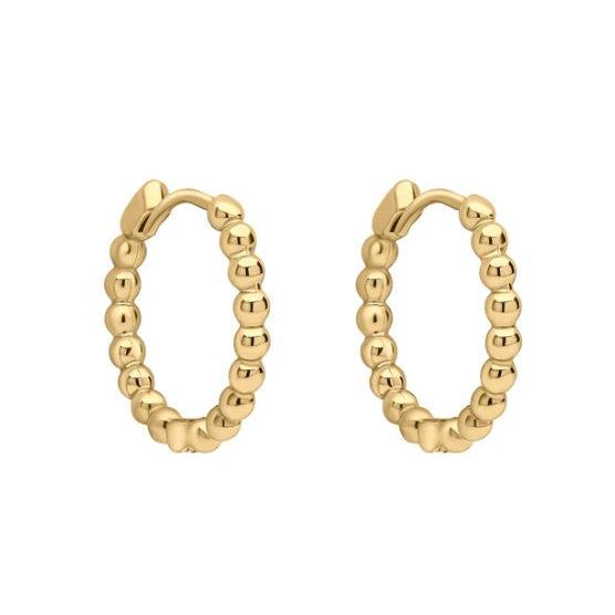 9ct Yellow Gold Ball Hoop Earrings