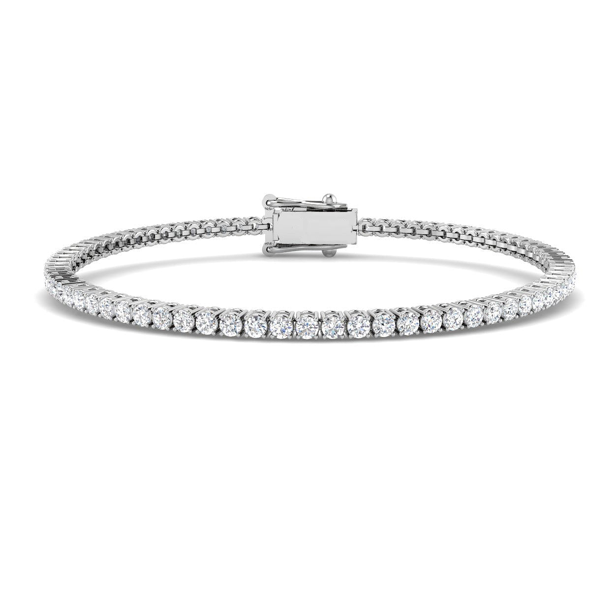 9ct White Gold Diamond Tennis Bracelet