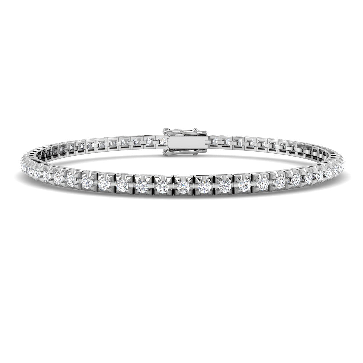 9ct White Gold Diamond Tennis Bracelet