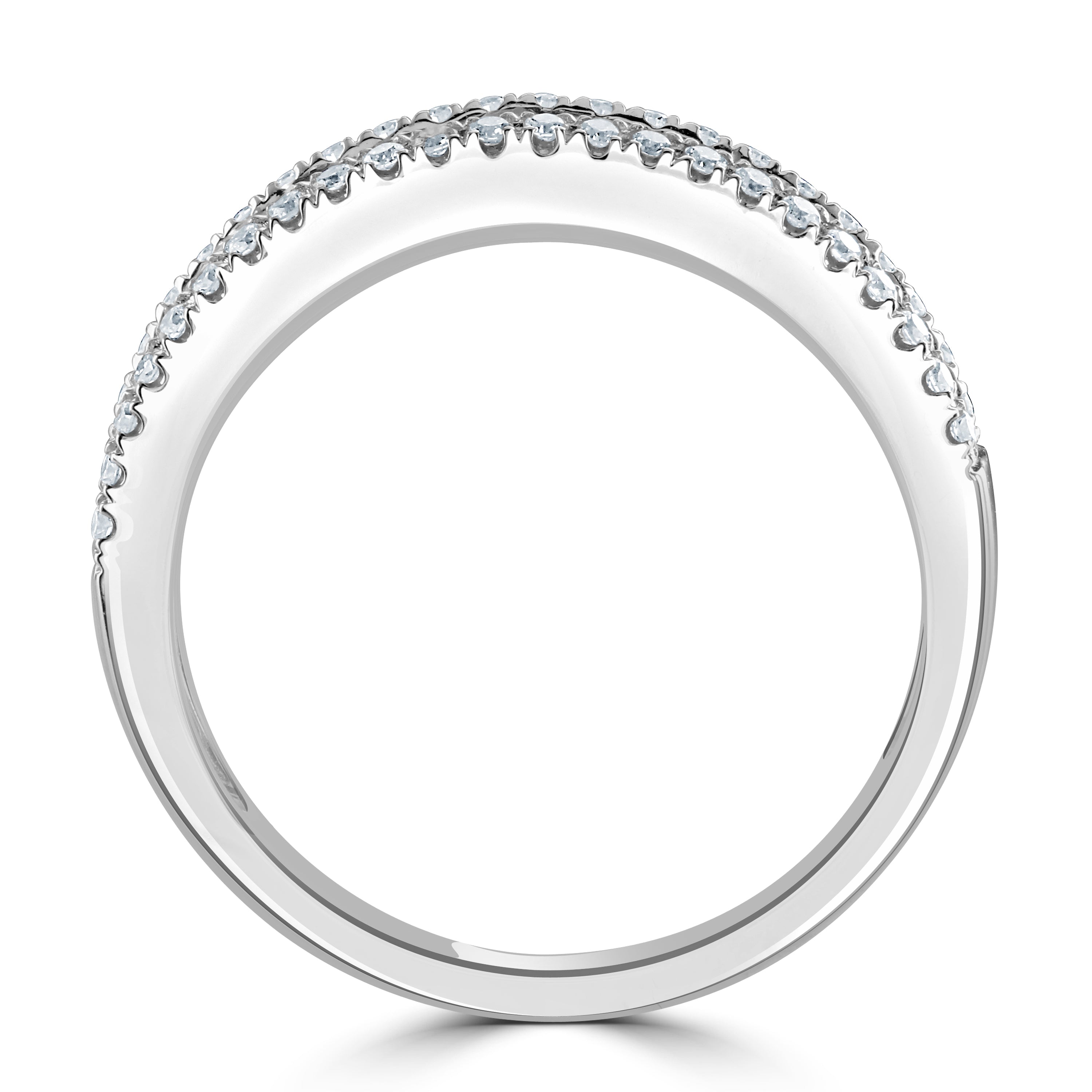18ct White Gold Rainbow Sapp & Diam 3 row ring