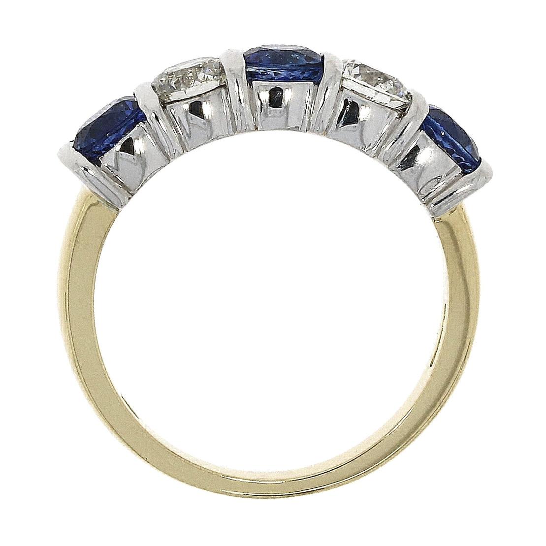 18ct yellow and white gold Blue Sapphire and Diamond Eternity Ring