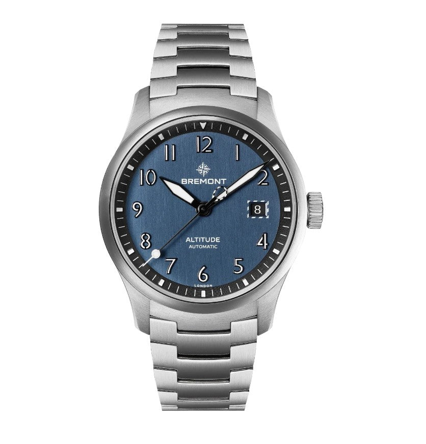 Bremont Altitude Automatic Watch. Blue Dial Stainless Steel Bracelet.