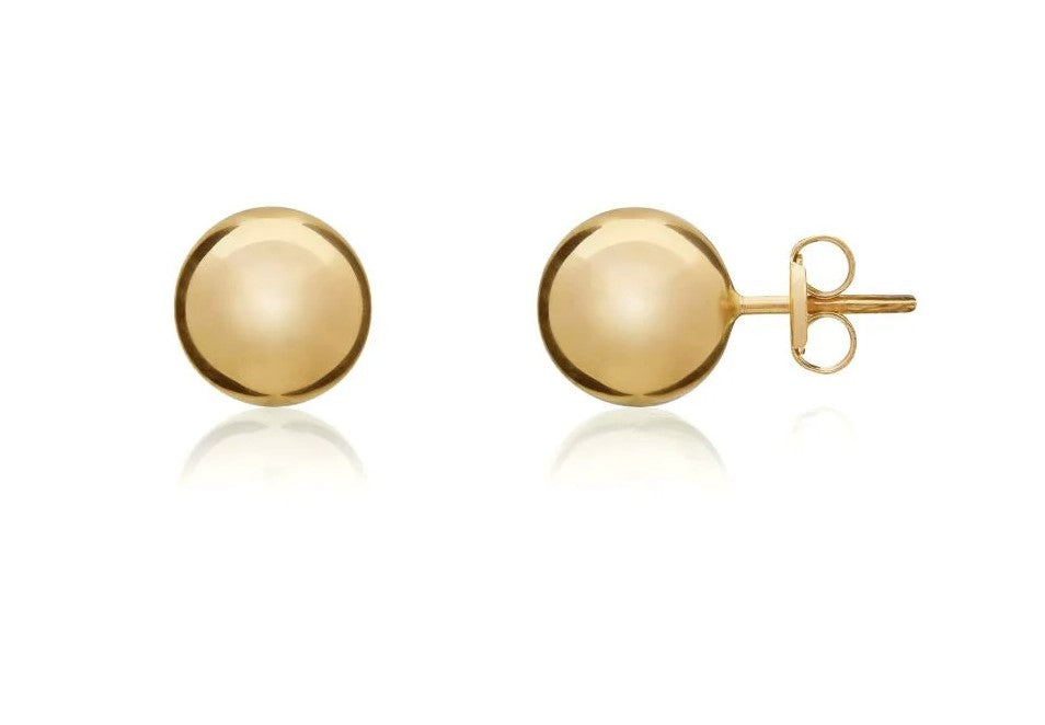 9ct Yellow Gold 8mm Ball Studs