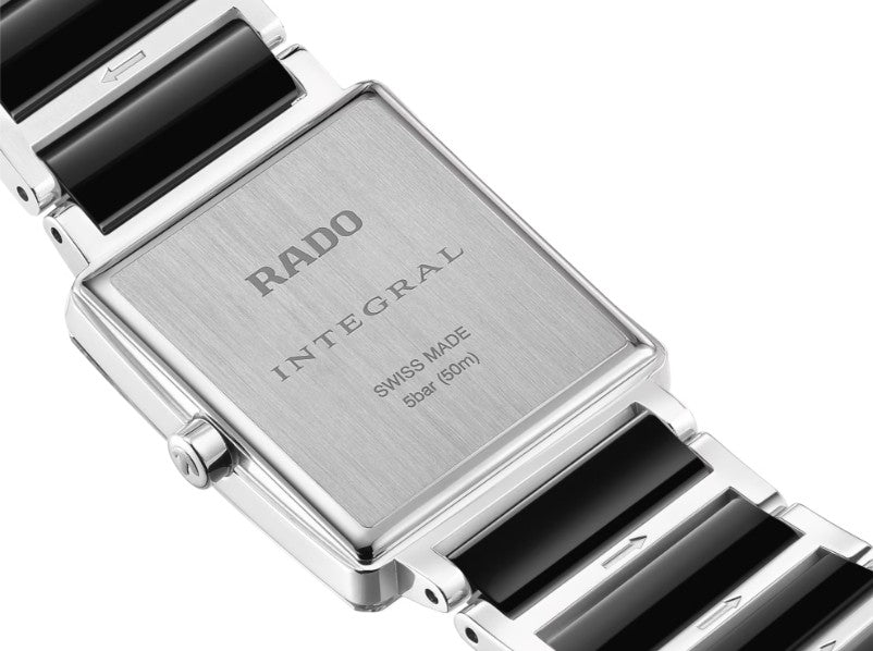Rado Integral Diamonds Quartz Watch. Black Dial Black High Tech Ceramic and Stainless Steel Bracelet