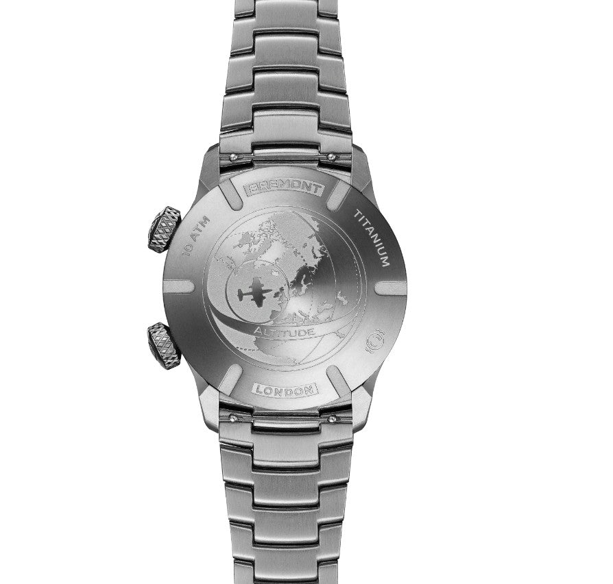 Bremont Altitude MB Meteor Time Zone Automatic Watch. Blue Dial Titanium Bracelet