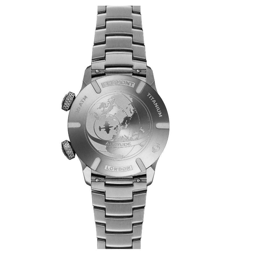 Bremont Altitude MB Meteor Time Zone Automatic Watch. Blue Dial Titanium Bracelet