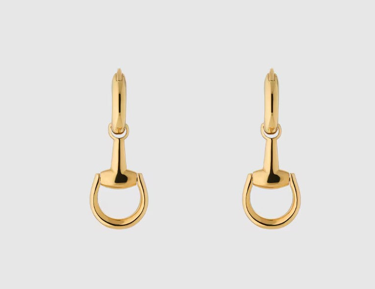 Gucci 18ct Yellow Gold Horsebit Drop Earrings