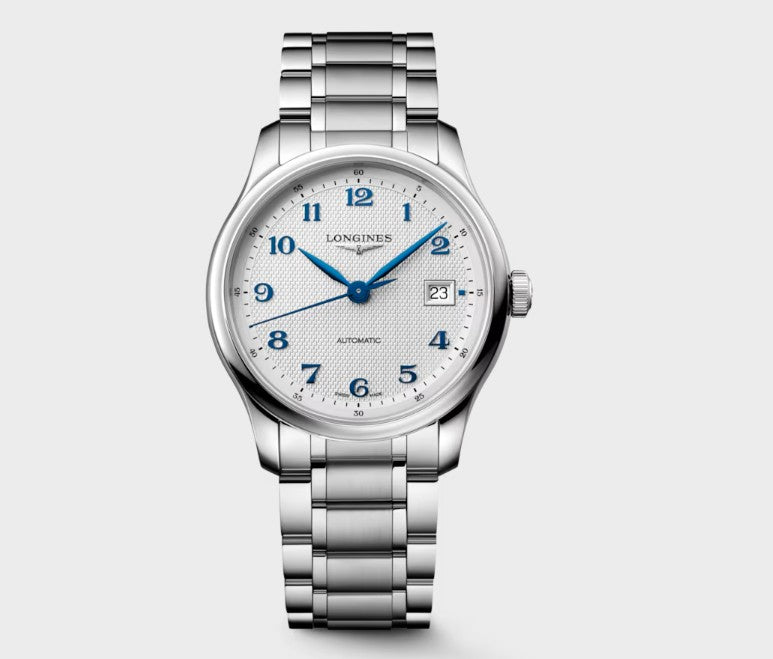 Longines The Master Collection Automatic Watch. Silver Barleycorn Dial, Stainless Steel Bracelet.
