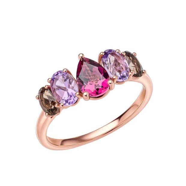 9ct Rose Gold Multi Stone Ring