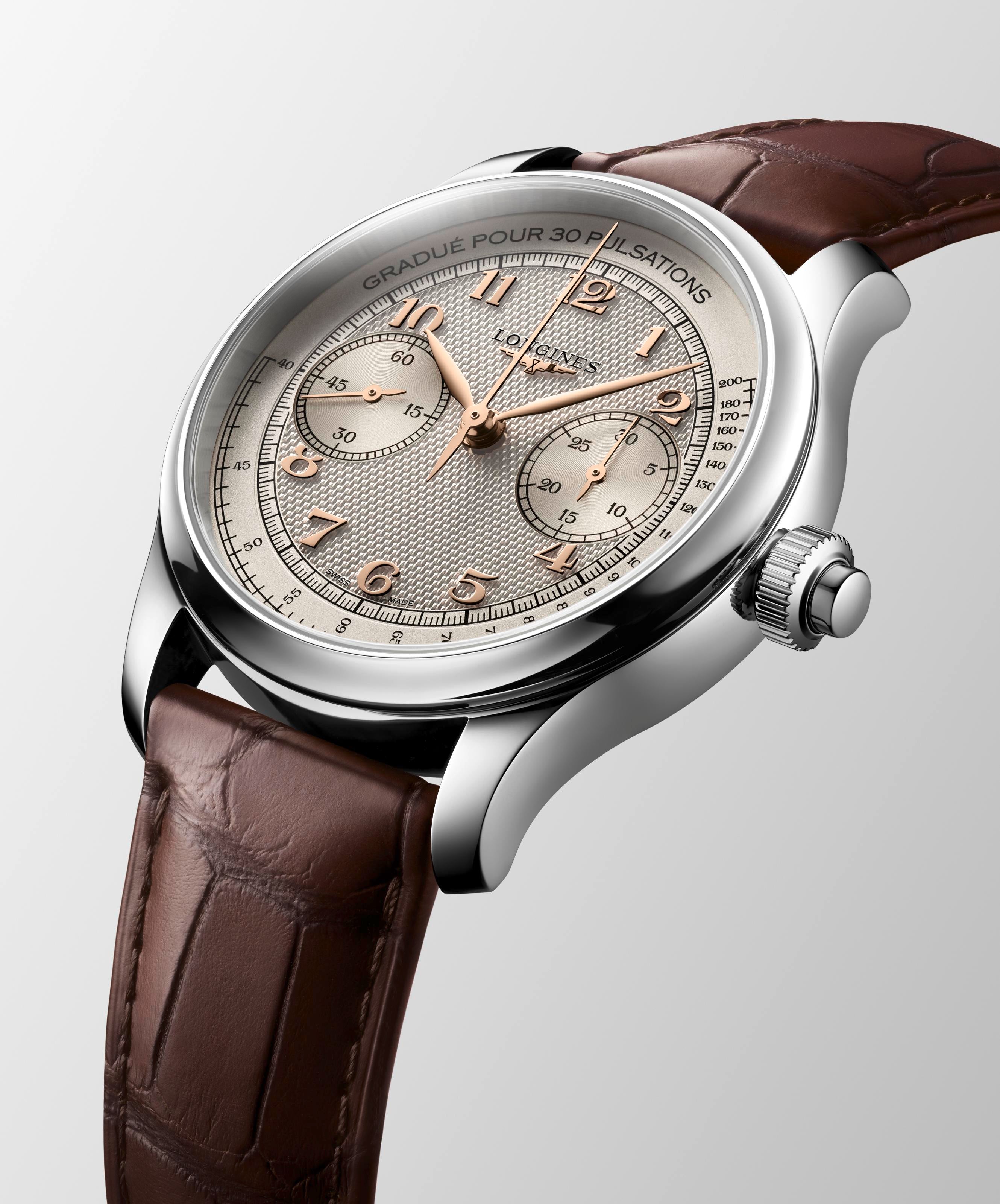 The Master Collection Chronograph Monopusher Manual Wind Watch.