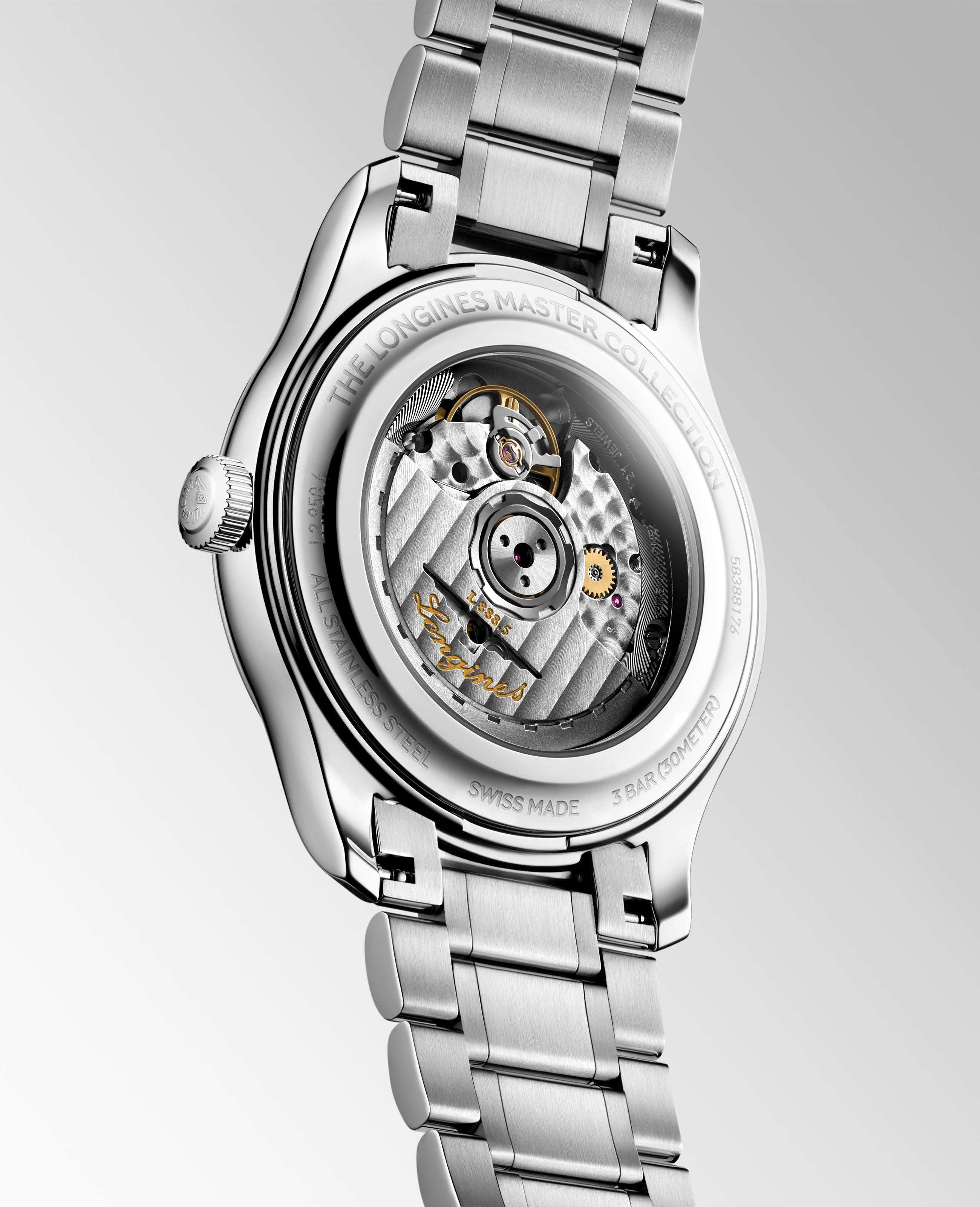The Master Collection Automatic Watch. Light Blue Barleycorn Dial, Stainless Steel Bracelet