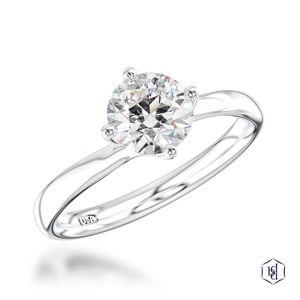 Canna Round Brilliant Cut Platinum Solitaire Diamond