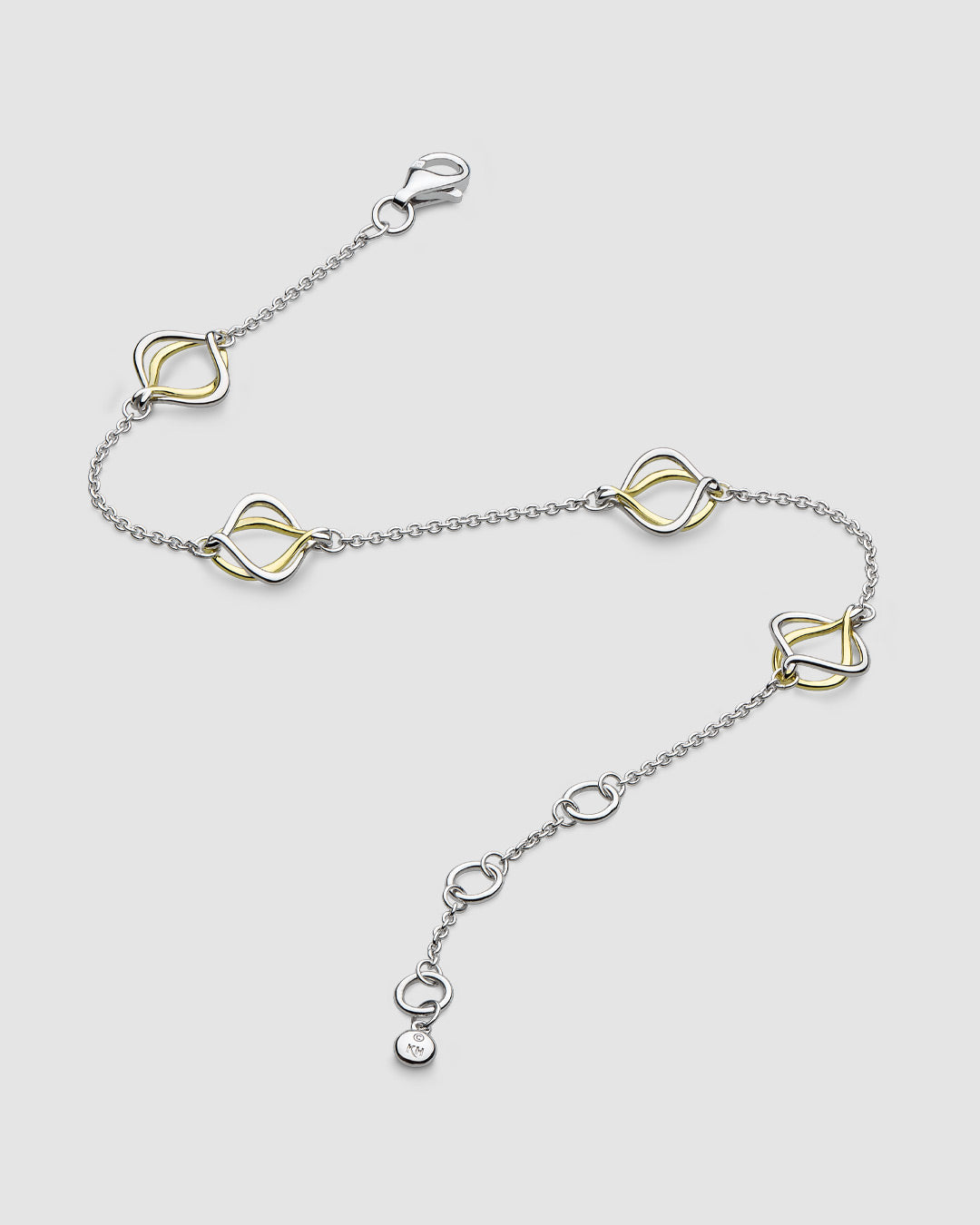 Kit Heath Alicia Golden Rhodium Plated and Gold Plated 7.5" Fine Station Bracelet
