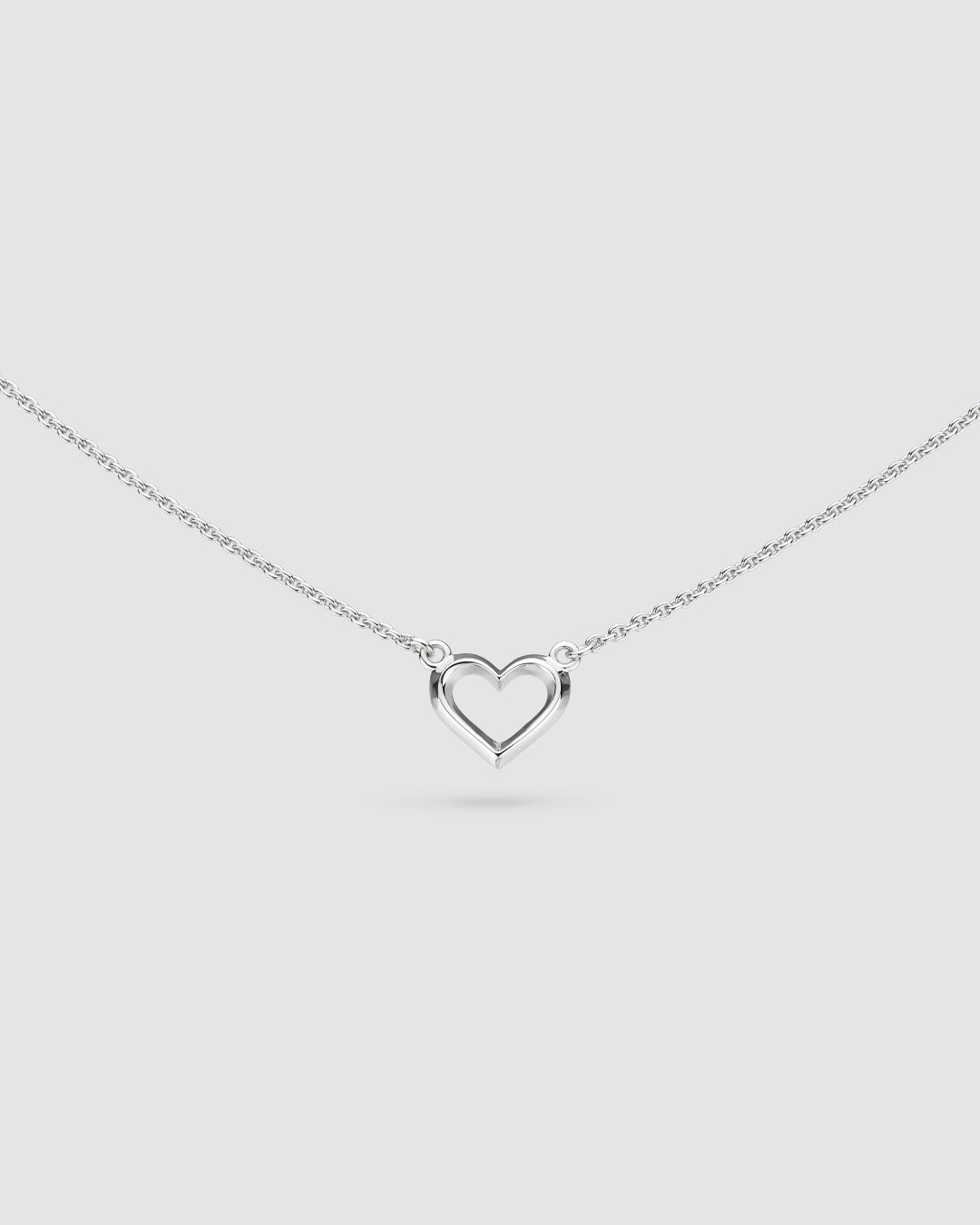 Kit Heath Love Silver Heart Fine Outline Mini 17" Necklet