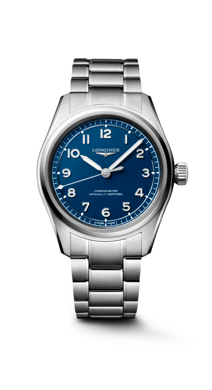Spirit Pilot Automatic Chronometer Watch. Matte Blue Dial, Stainless Steel Bracelet