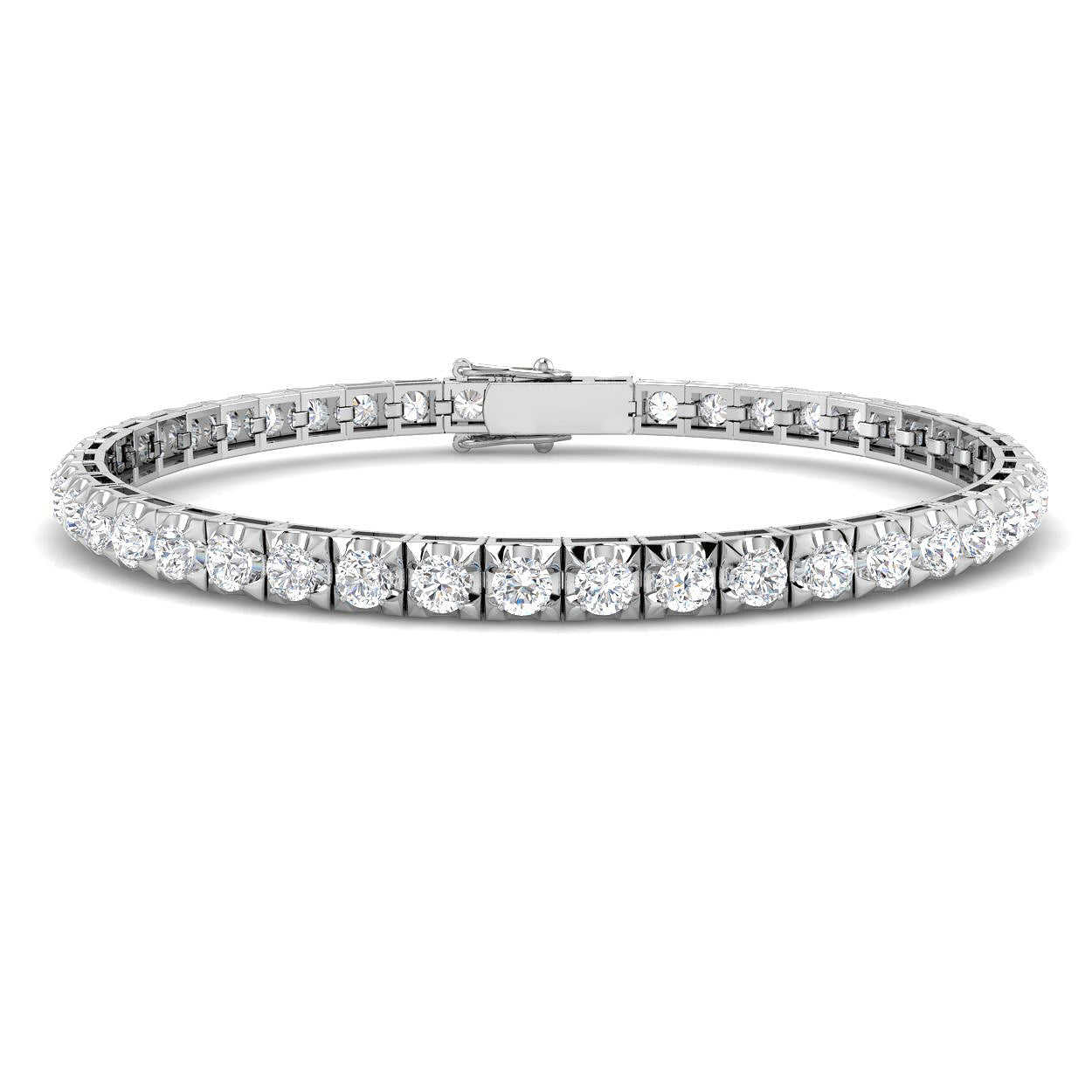9ct White Gold Diamond Tennis Bracelet