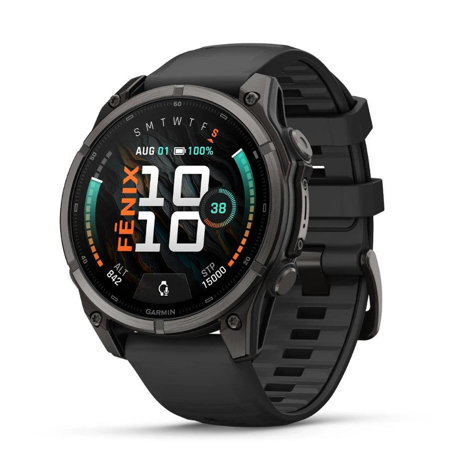 Fenix 9 47mm. Carbon Grey DLC Titanium with Black Silicone Band