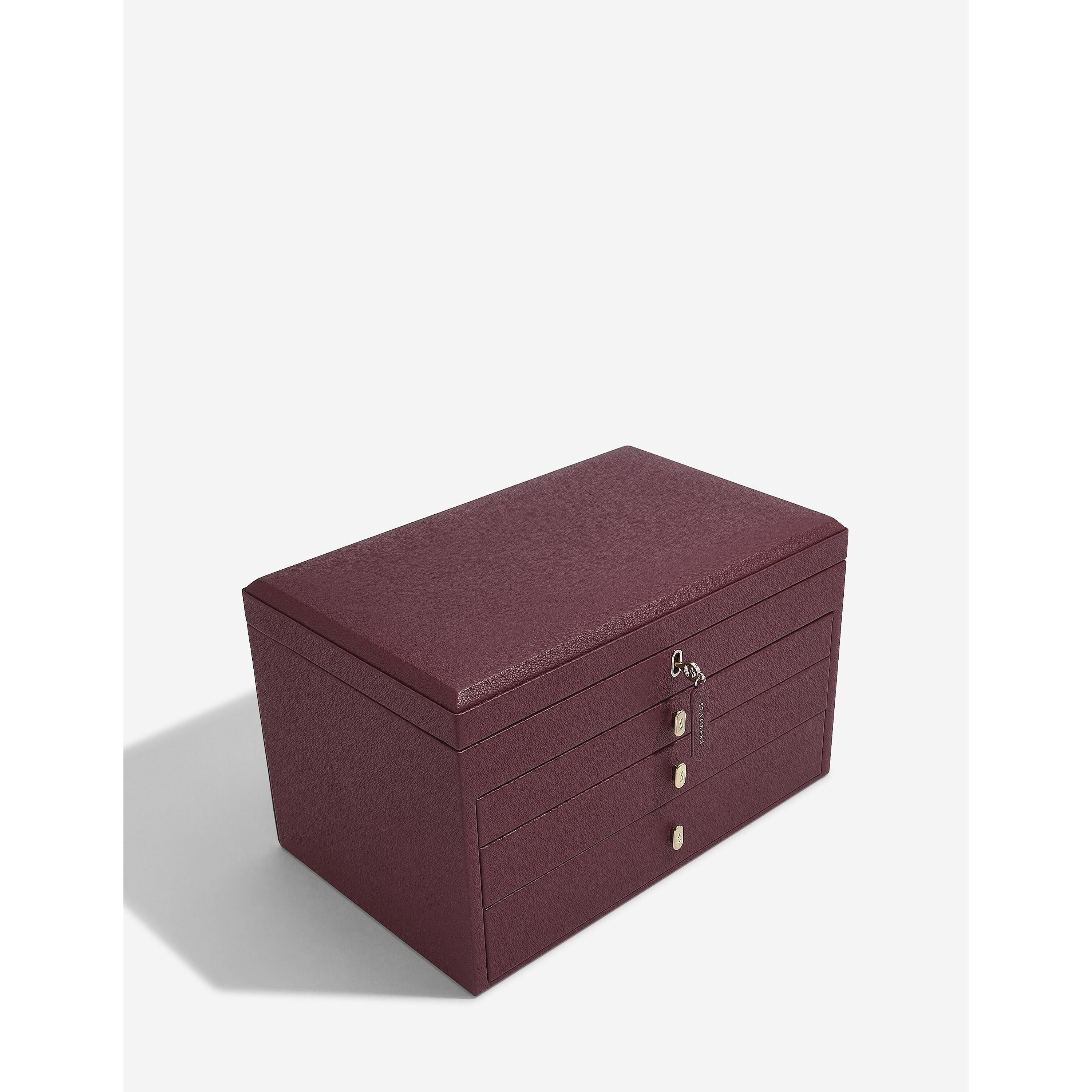 Stackers- Large Luxury Jewellery Box in Burgandy