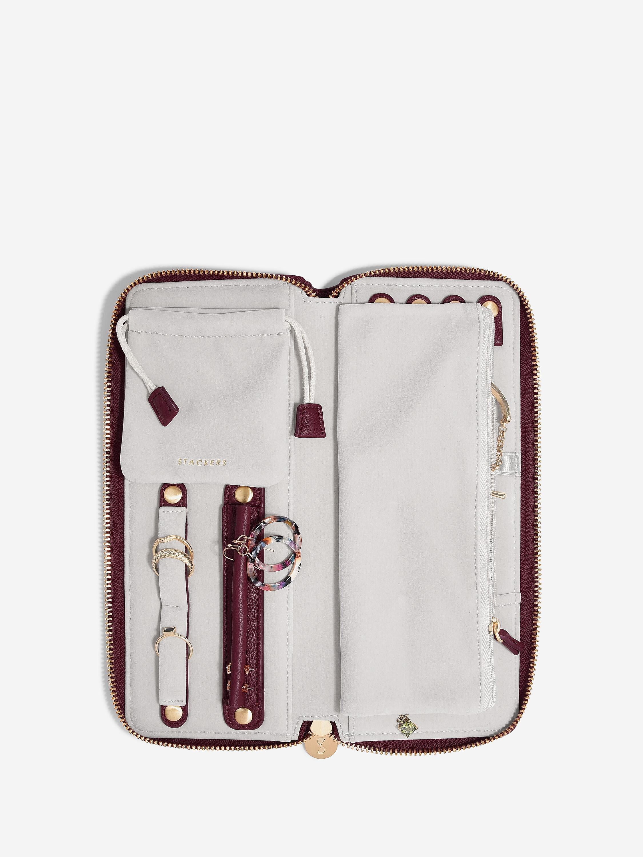 Stackers Jewellery Roll in Burgandy