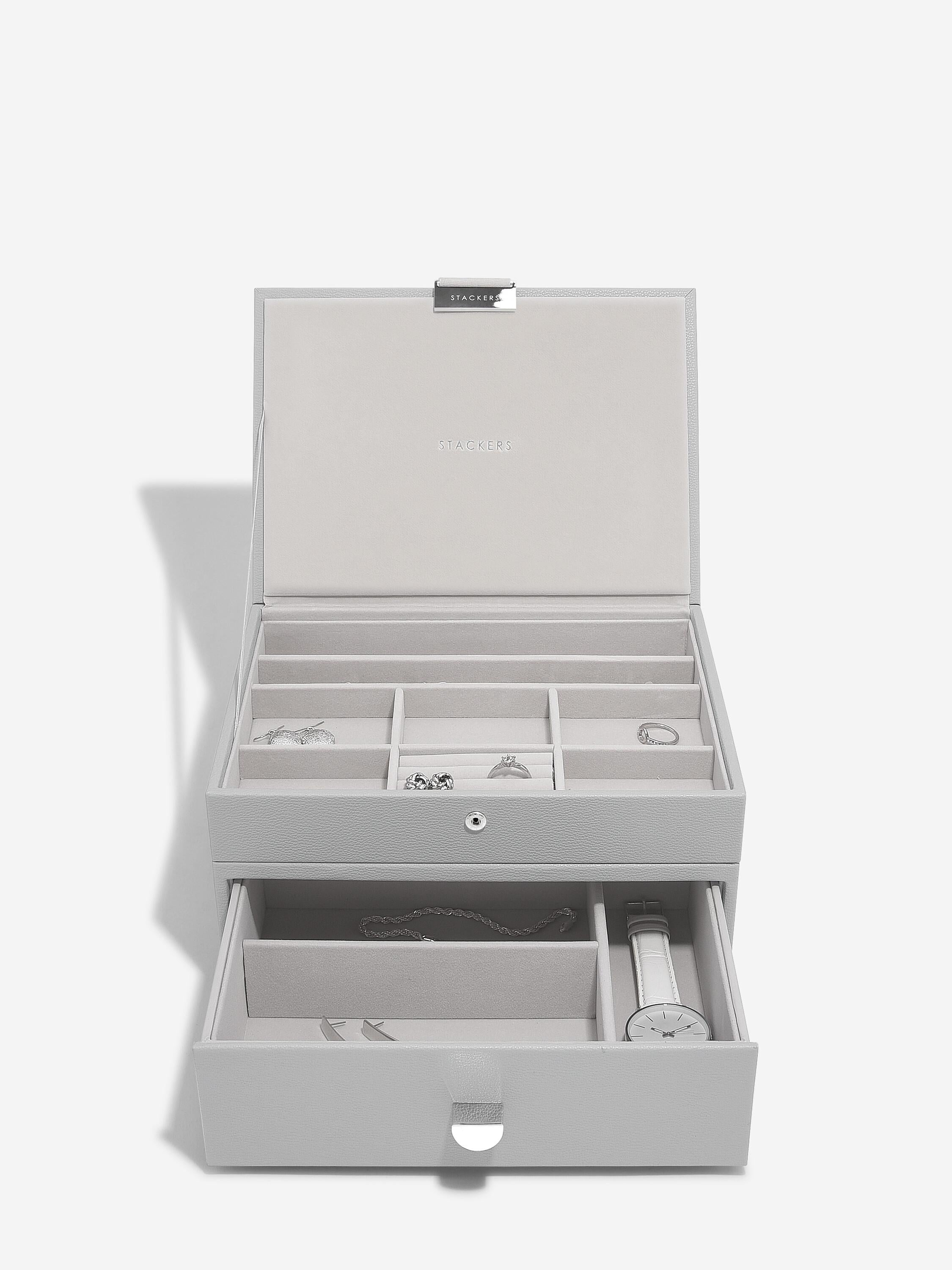 Stackers- Classic Jewellery Box Drawer Set in Pebble Grey