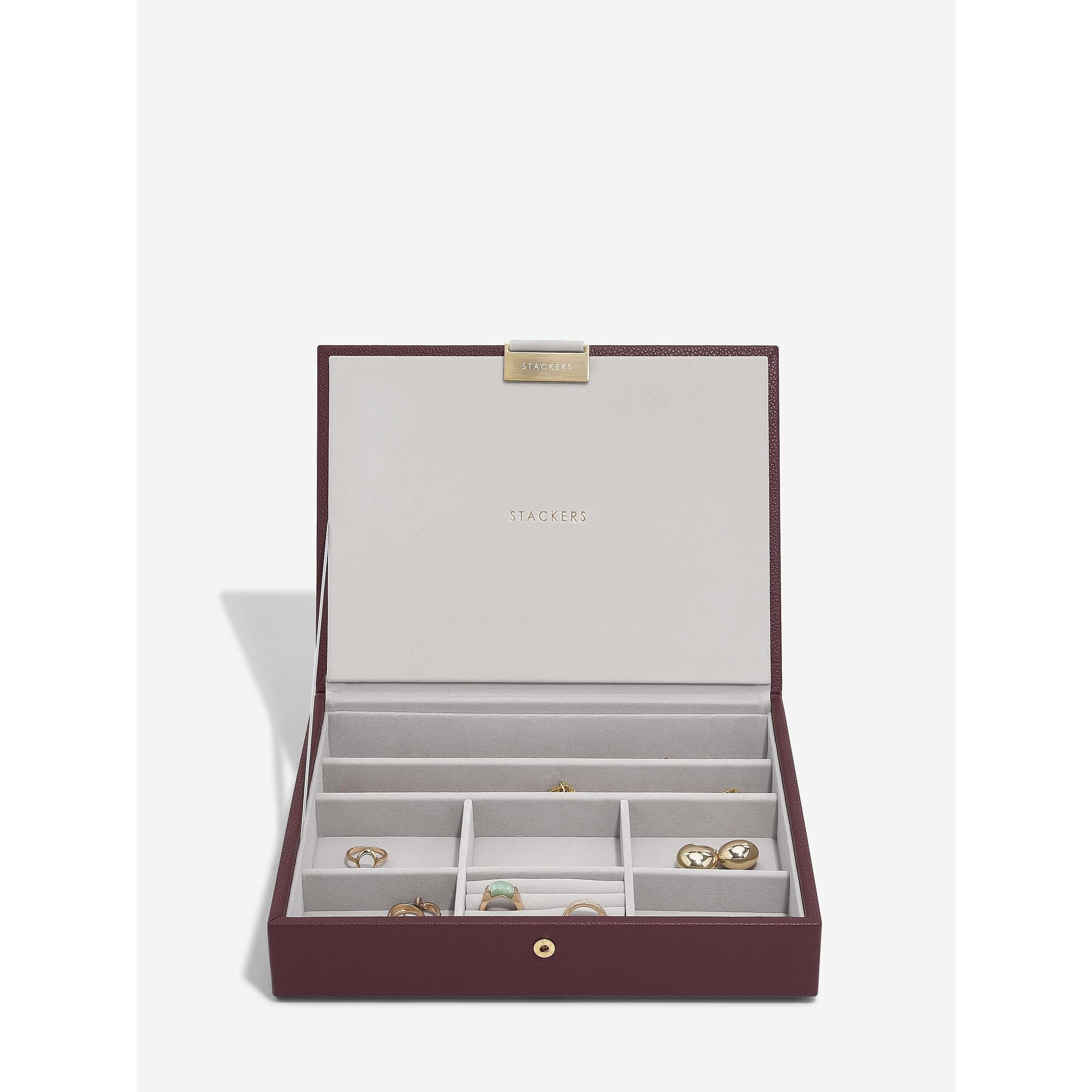 Stackers- Classic Set of 3 Jewellery Box in Burgundy