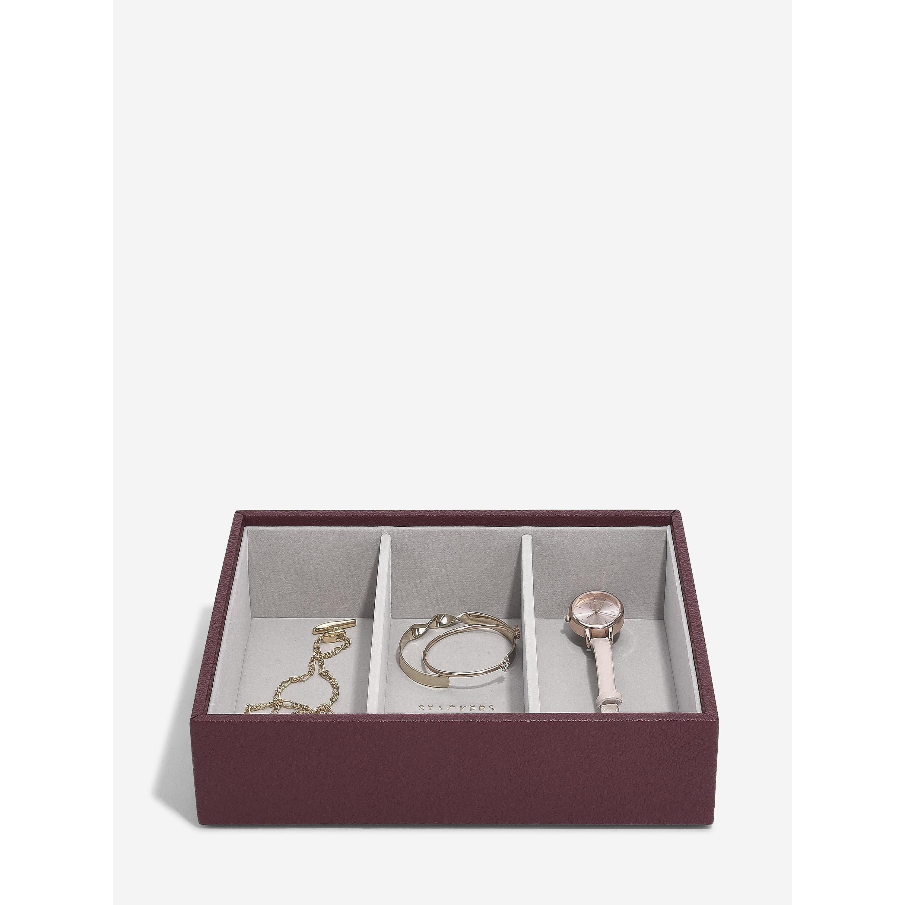 Stackers- Classic Set of 3 Jewellery Box in Burgundy