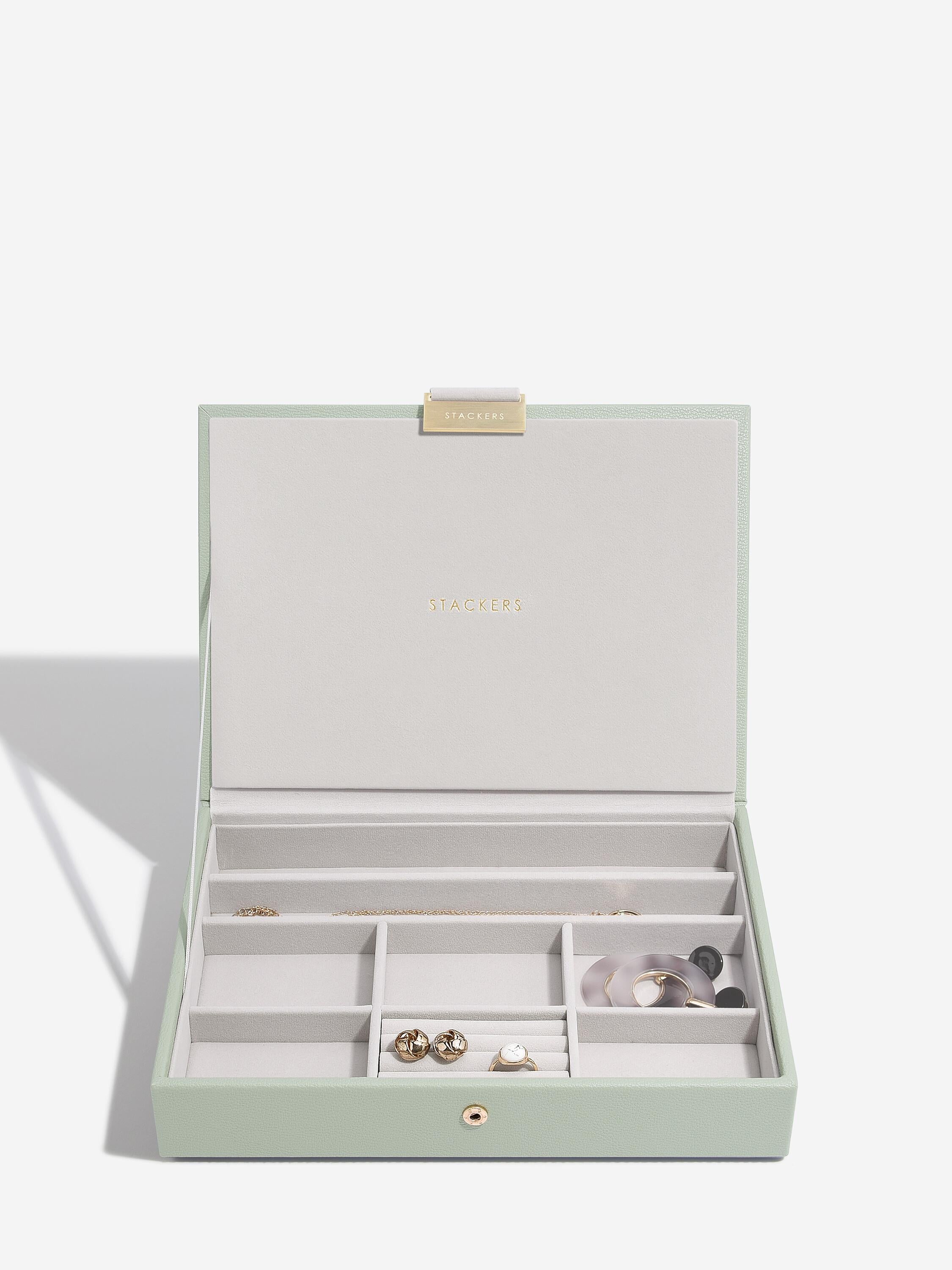 Stackers- Classic Set of 4 Jewellery Box in Sage Green