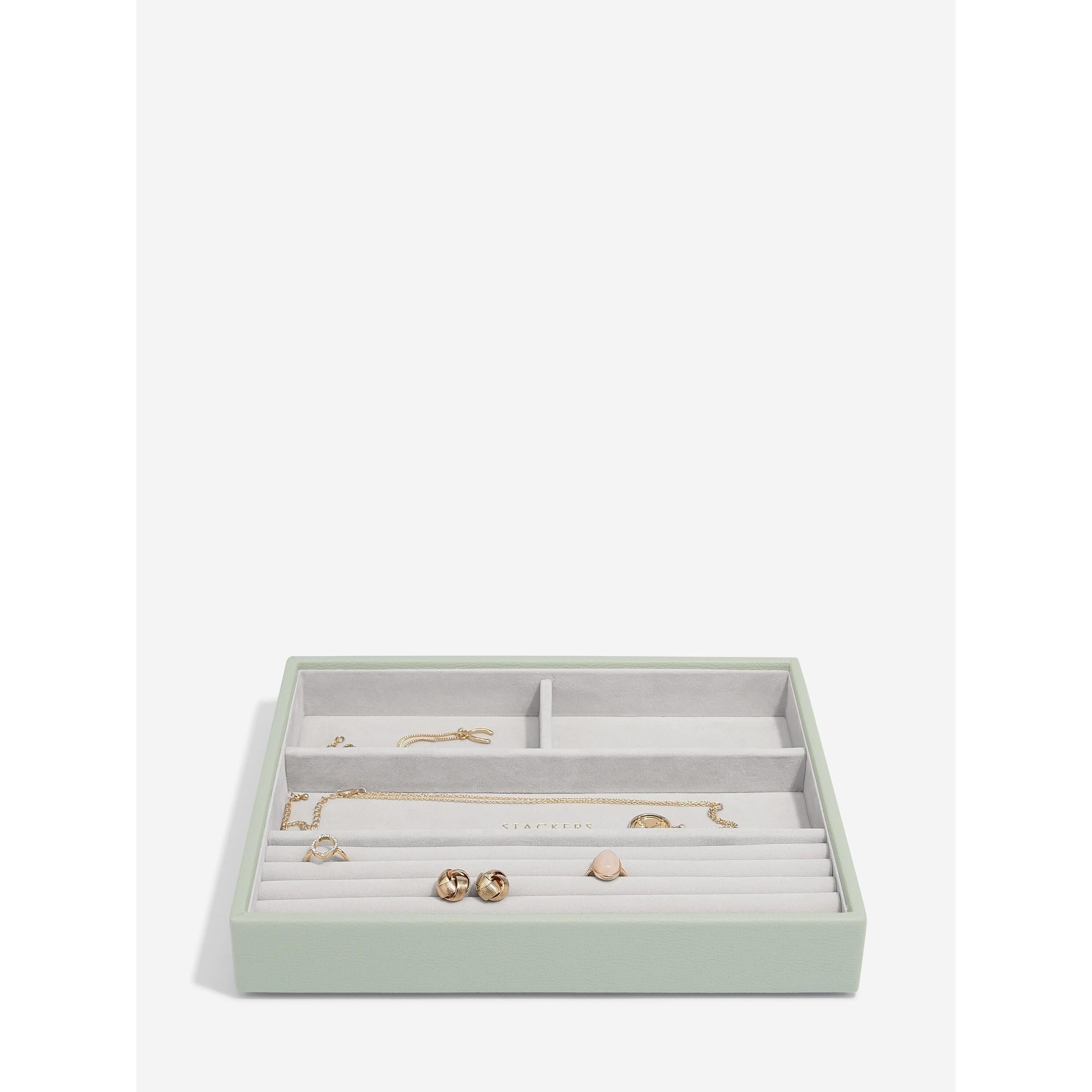 Stackers- Classic Set of 4 Jewellery Box in Sage Green