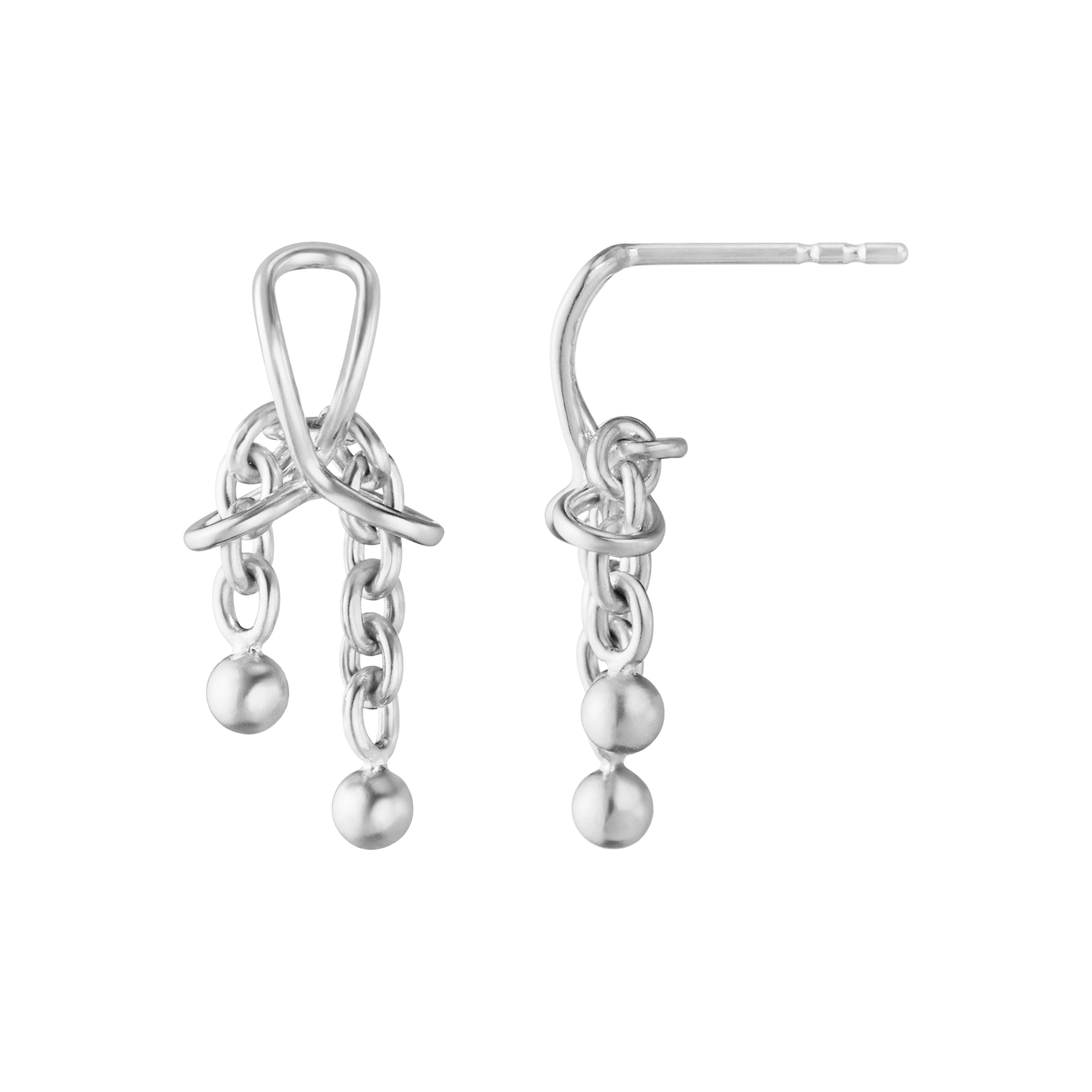 Georg Jensen Weft Earrings Silver Double Short