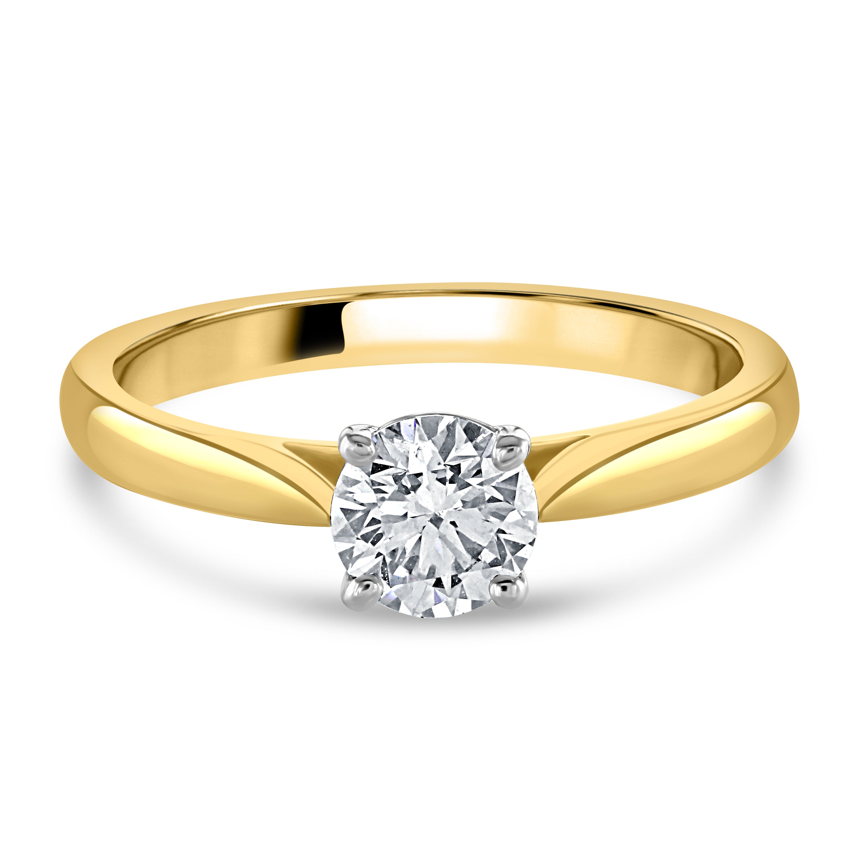 0.60ct Round Brilliant Cut Diamond Solitaire 18ct Yellow Gold Ring
