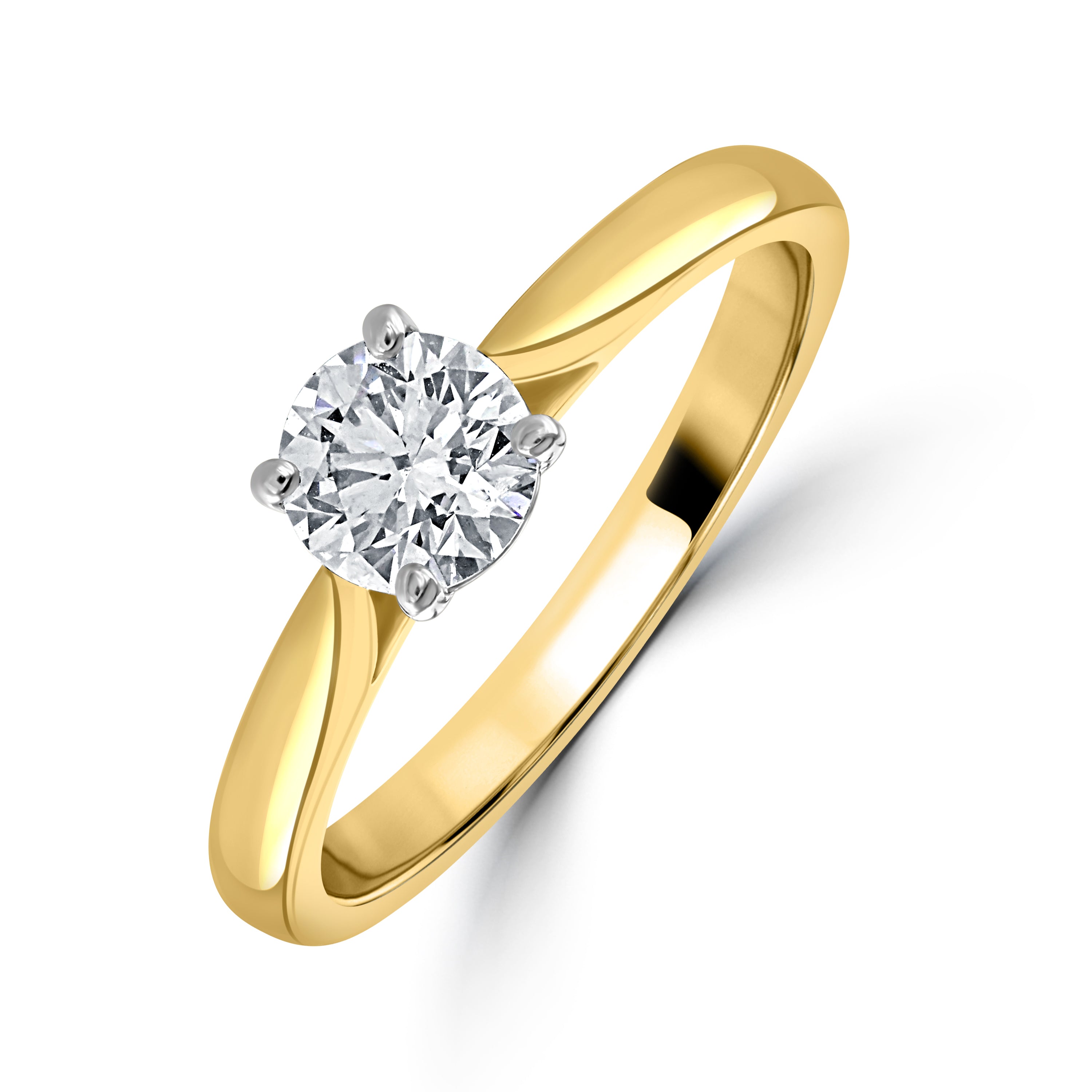 0.60ct Round Brilliant Cut Diamond Solitaire 18ct Yellow Gold Ring