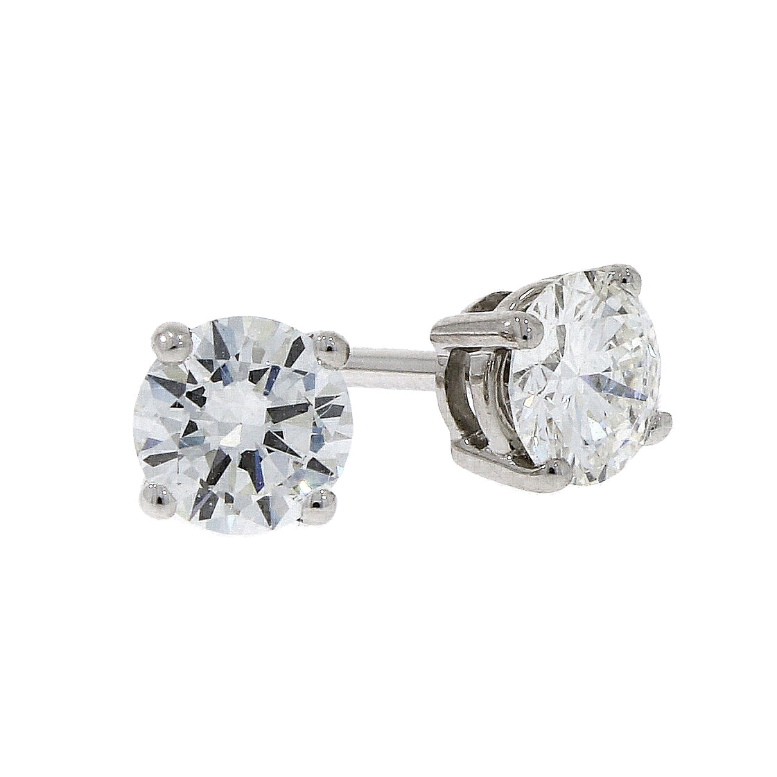 18ct White Gold Diamond Solitaire Claw Studs
