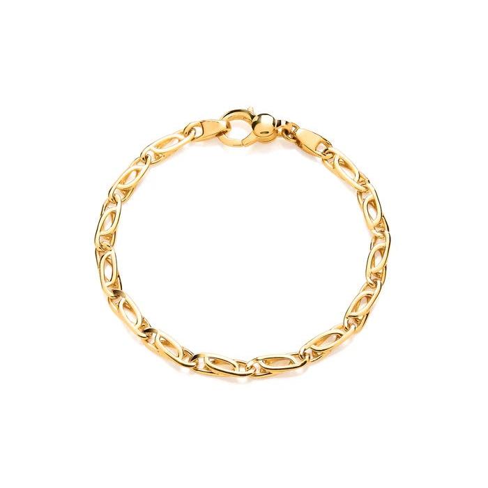 9ct Yellow Gold Oval Twisted Link Bracelet