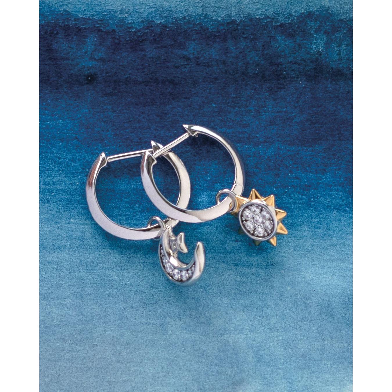 Céleste Sun & Crescent Moon Hoop Earrings