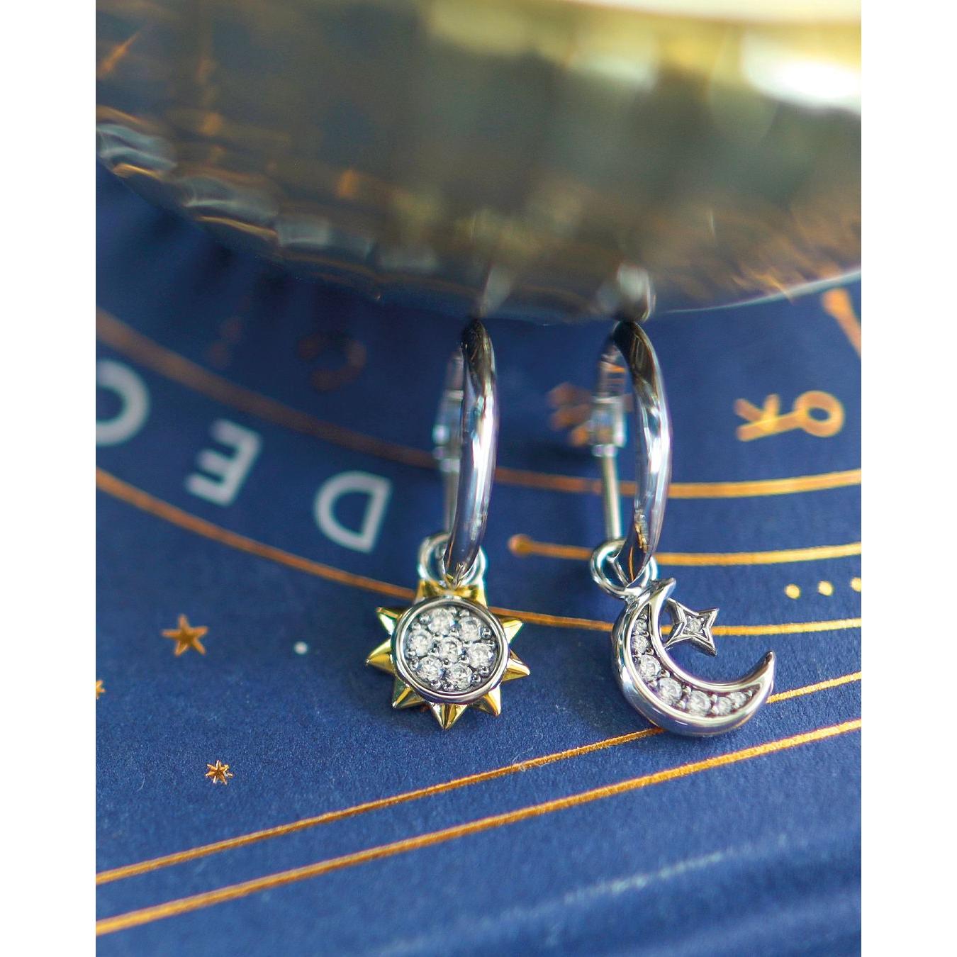 Céleste Sun & Crescent Moon Hoop Earrings