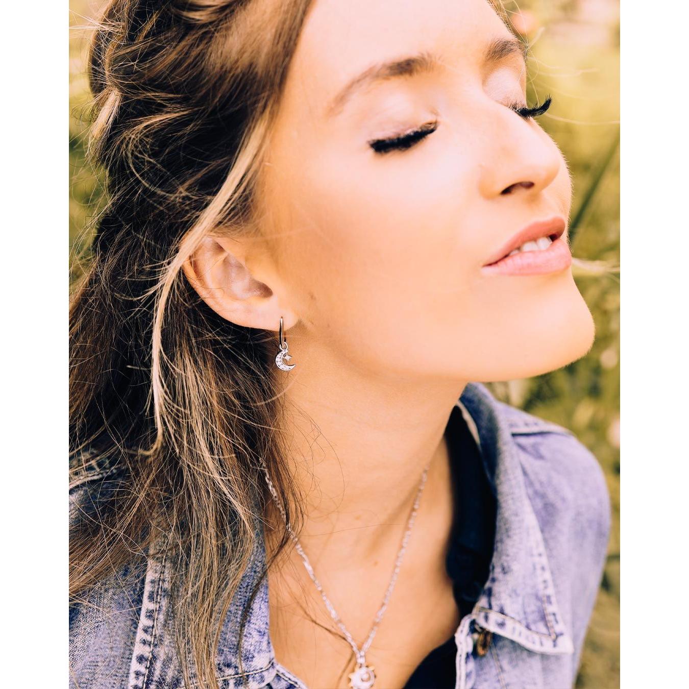 Céleste Sun & Crescent Moon Hoop Earrings