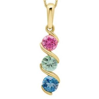 Amalfi Three Colour Twist Pendant in 9ct Gold.  Pendant only.