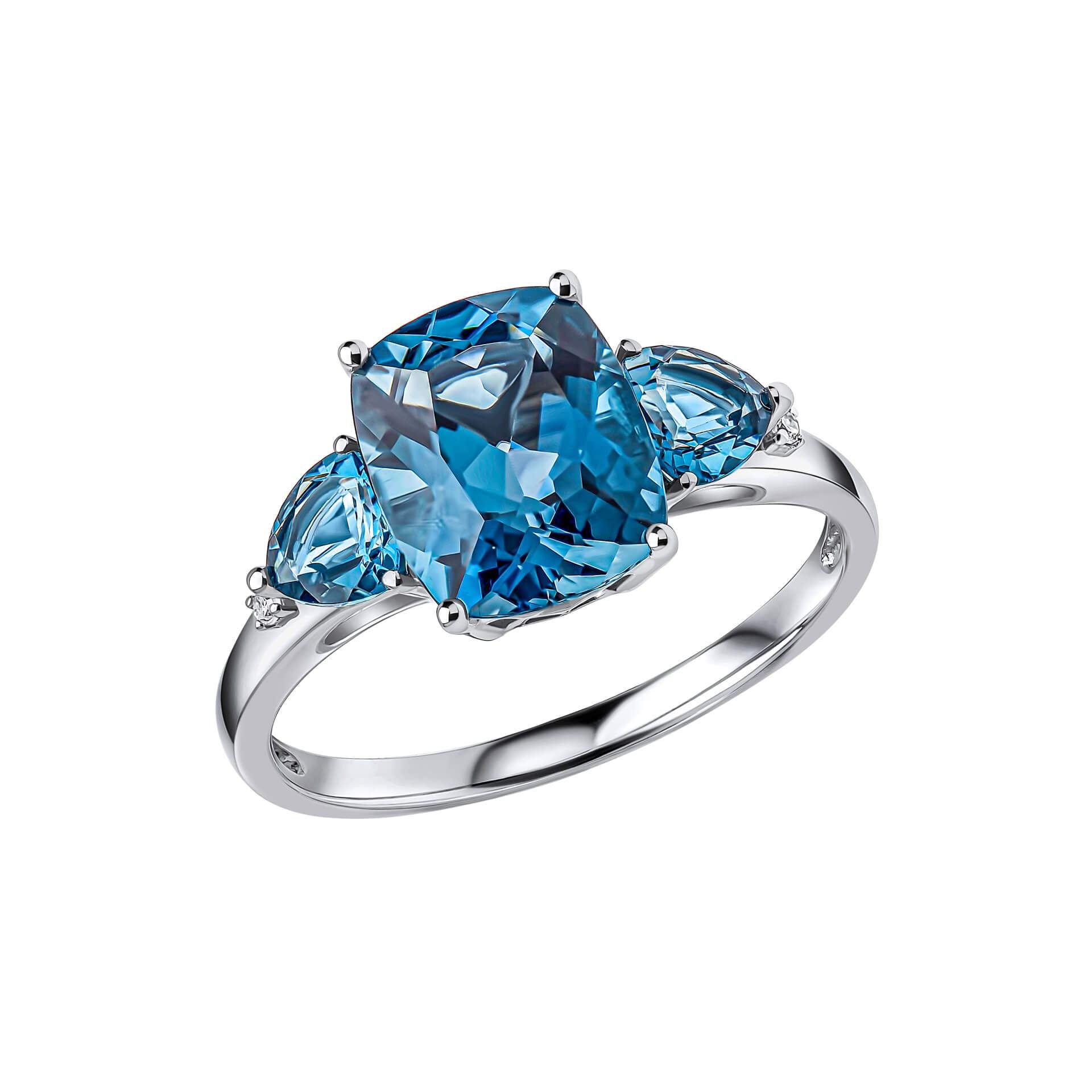 9ct White Gold London Blue Topaz Dress Ring