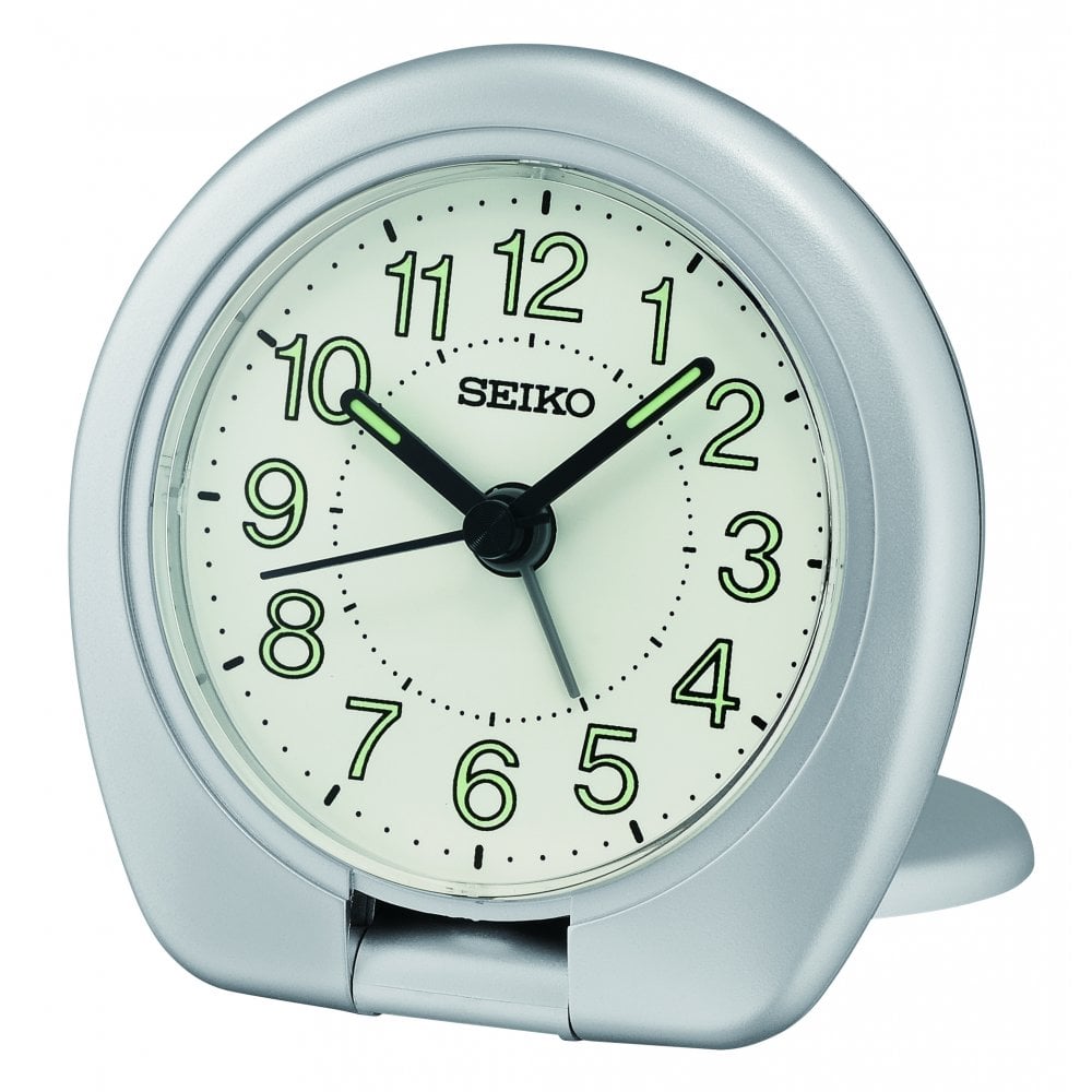 Round Silver Travel Clock