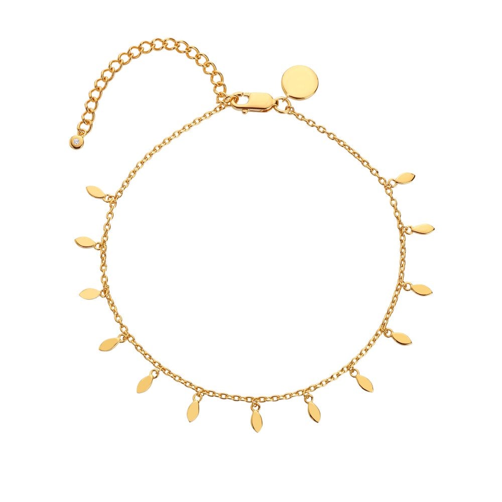 Hot Diamonds X TG Leaf Droplet Bracelet - Yellow Gold Plate