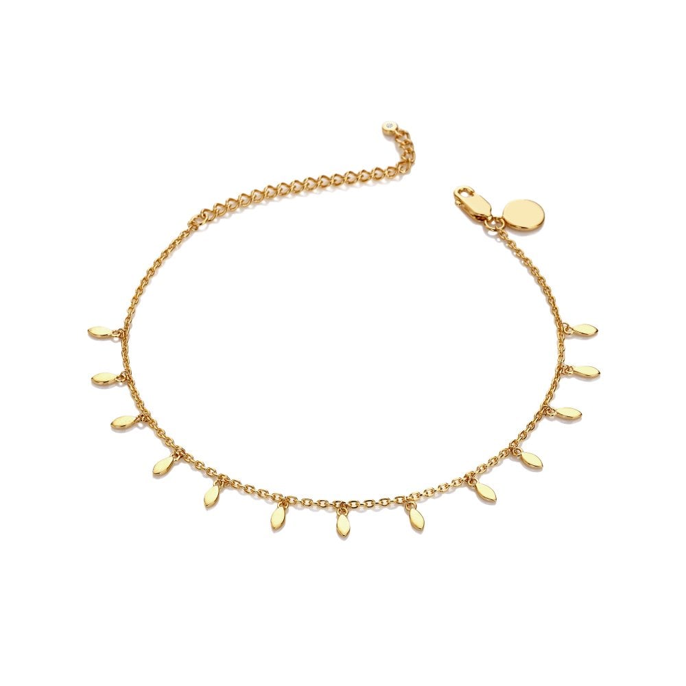 Hot Diamonds X TG Leaf Droplet Bracelet - Yellow Gold Plate
