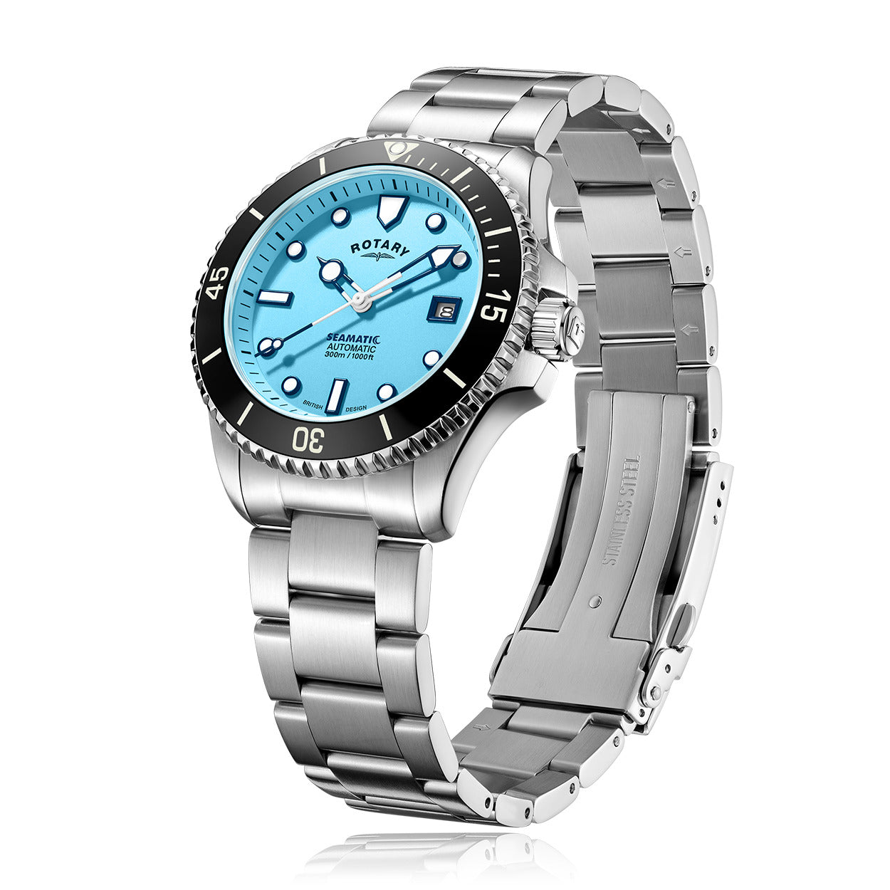 Seamatic Automatic blue dial stainless steel watch