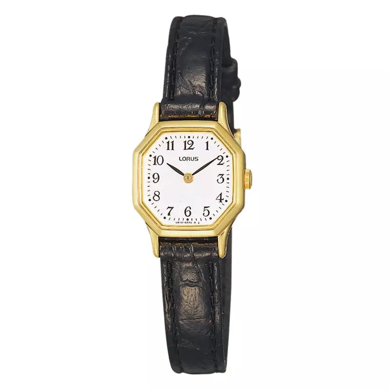 Lady's Yellow gold coated octagonal case/dial watch