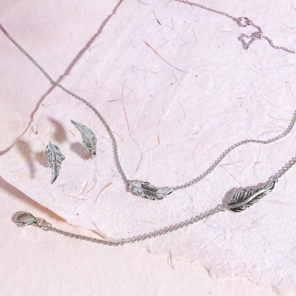 Feather Wisp Stud Earrings