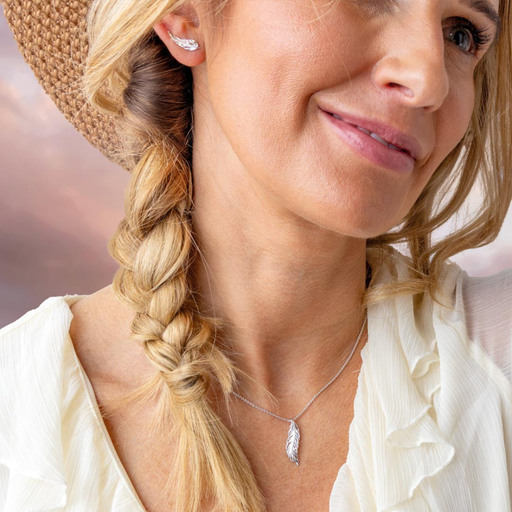 Feather Wisp Stud Earrings