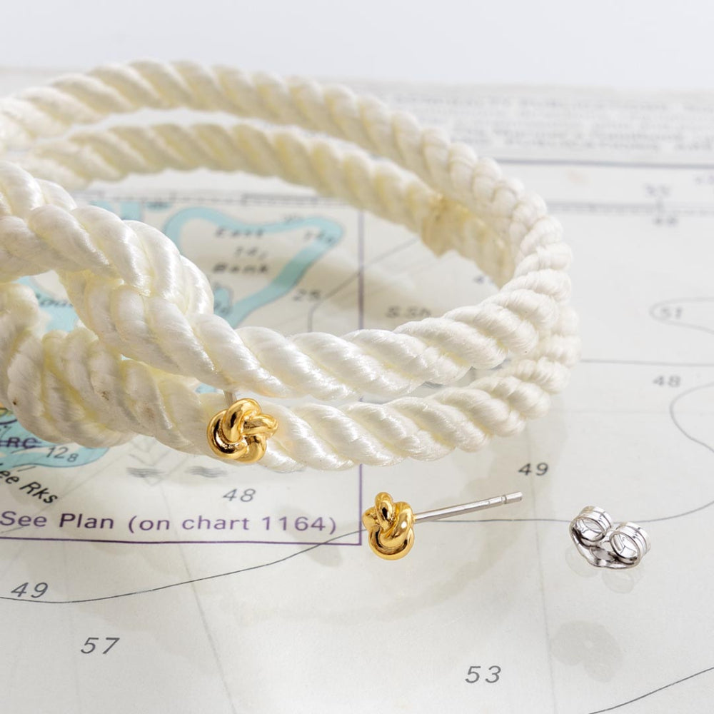 Marina Tide Knot RP/GP Stud Earrings